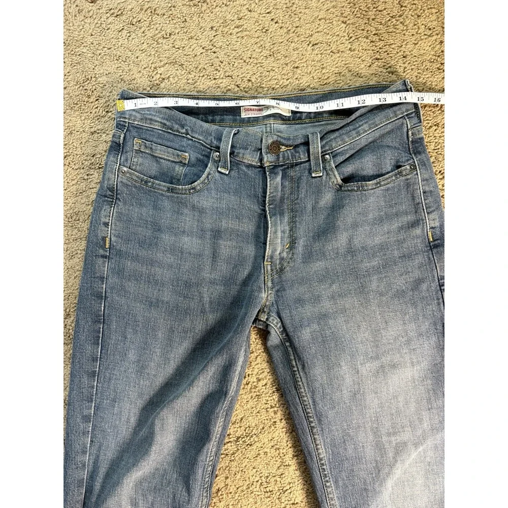 Levis Signature Straight Jeans Men 30x32 Straight Leg Blue Denim Mid Rise Preppy - Picture 5 of 9